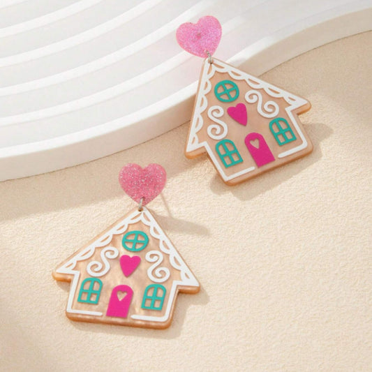 Gingerbread House Earrings