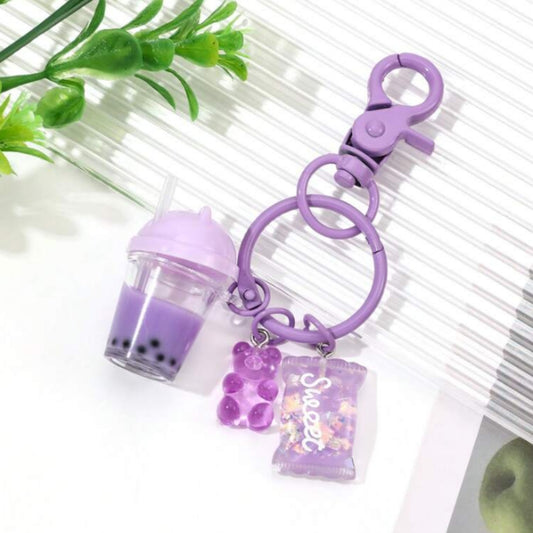 Taro Boba Keychain