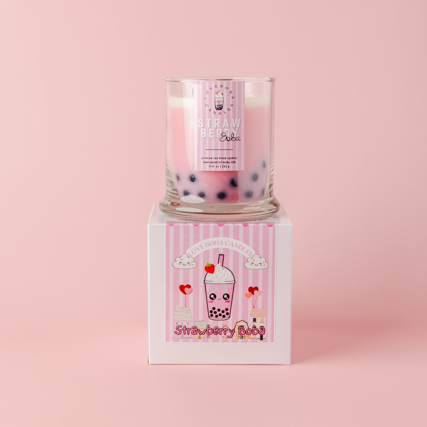 Strawberry Boba Candle