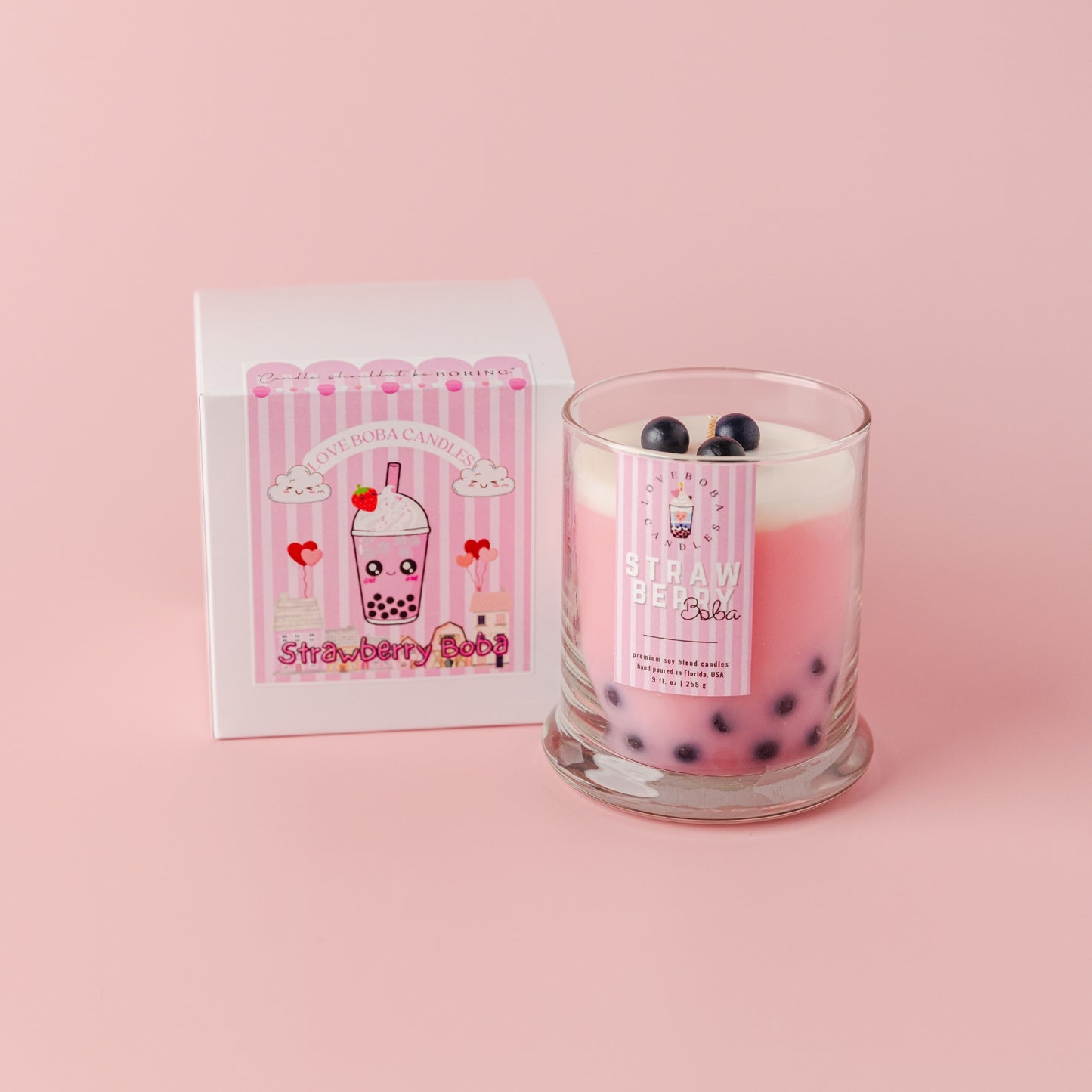 Strawberry Boba Candle