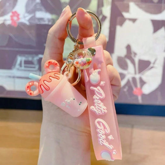 Pink Milk Tea Keychain