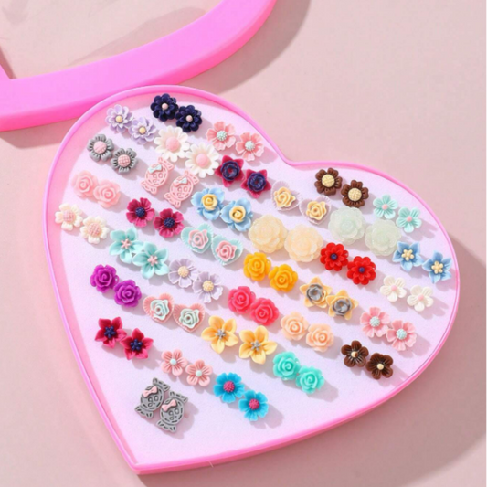 36 pcs Set Flower Earrings