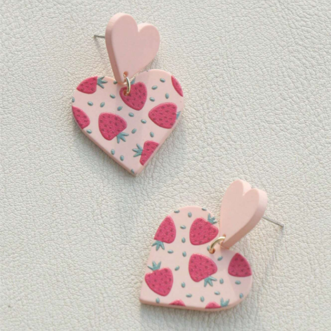 Heart Strawberry Earrings