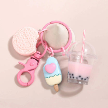 Strawberry Boba Keychain