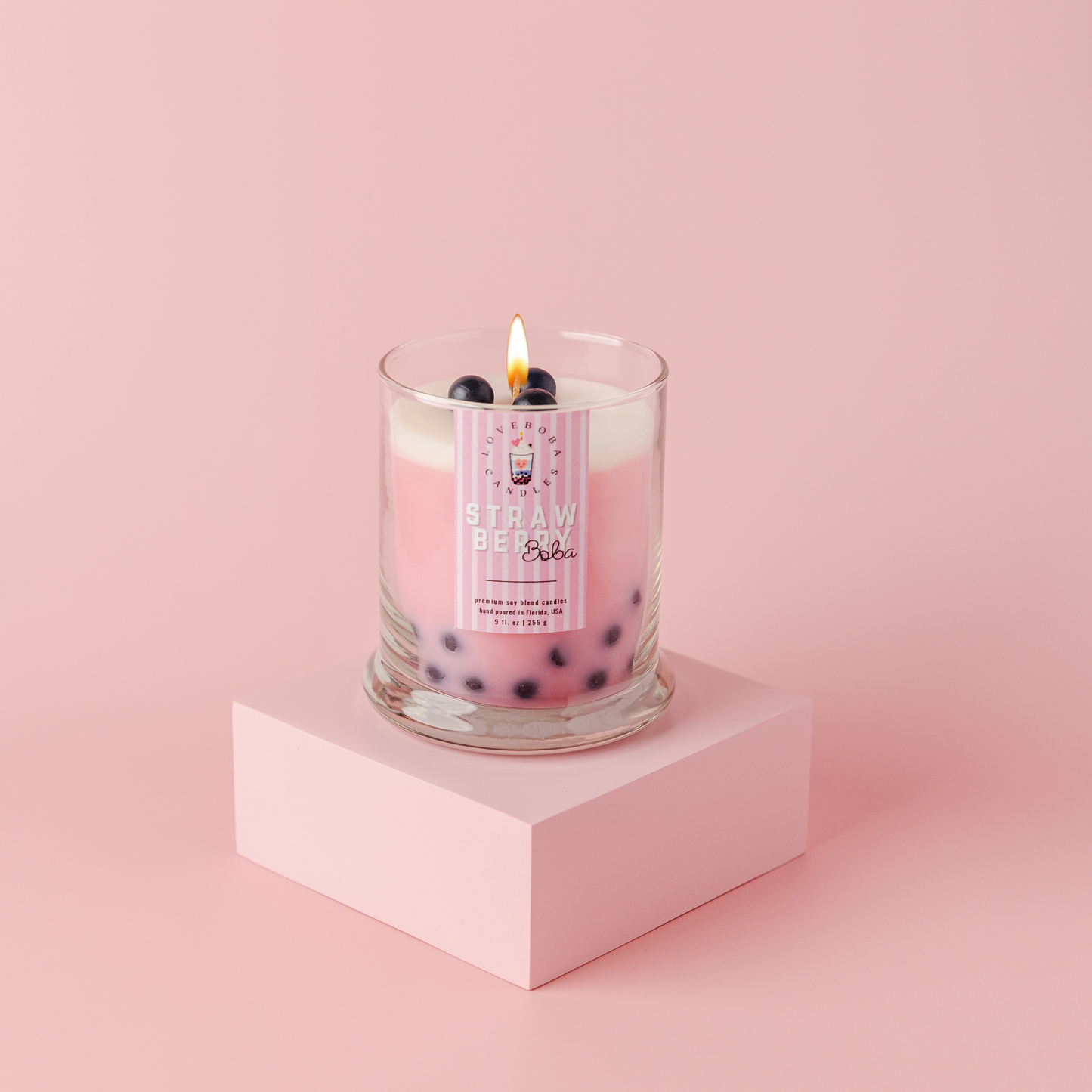 Strawberry Boba Candle